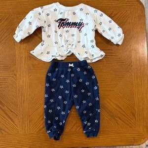 Tommy Hilfiger White and Navy Star Baby Set